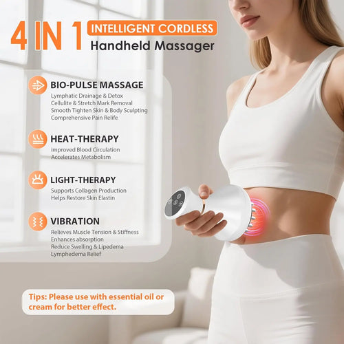 Lymphatic Drainage Massager – Heated Vibration Therapy Wand for Circulation & Relaxation